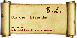 Birkner Lizander névjegykártya
